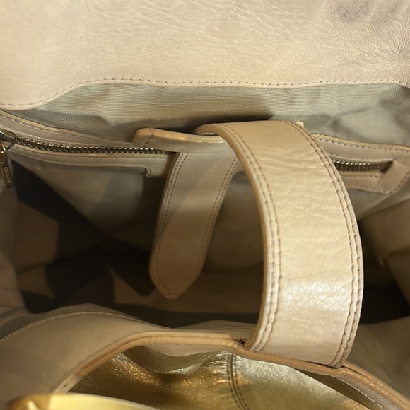 Casadei Cream & Gold Tone Purse with Striped Handle & Gold Tone Hardware - Picture 13 of 17